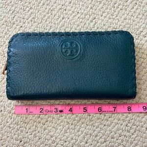 Tory Burch Teal Leather Wallet